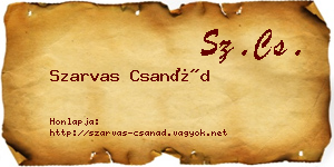 Szarvas Csanád névjegykártya