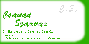 csanad szarvas business card